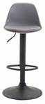 Tabouret de bar Kiel Lot de 2 Gris - Noir