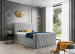 1x Box Spring Lit Twister Gris - Largeur : 160 cm