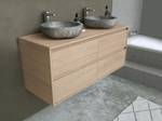 Meuble double vasque MILIPAM Beige - Bois manufacturé - 45 x 50 x 120 cm