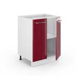 Armoire basse Fame-Line Bordeaux brillant - Blanc