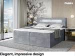 Boxspringbett Aspin Grau - Breite: 180 cm - H4