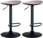 Tabourets de bar Skelde Lot de 2 Imitation noyer