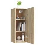 Klassischer Hängeschrank mit 3 Fächern Braun - Holzwerkstoff - 35 x 90 x 34 cm