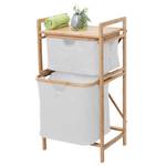 Meuble à linge B56 Marron - Blanc - Bambou - 44 x 84 x 34 cm