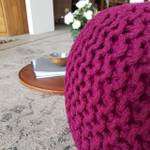 Bodenkissen ø 55 cm Pouf Sitzkissen Bordeaux