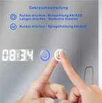 Badezimmerspiegel mit LED Digitaluhr Silber - Glas - 100 x 70 x 5 cm