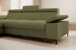 Ecksofa Schlaffunktion olive links Grün - Holz teilmassiv - 260 x 96 x 177 cm