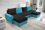 Ecksofa FION-U Schwarz - Blau