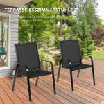 Gartenstühle TI85852PW-4DE (2er Set) Schwarz - Metall - 56 x 91 x 68 cm