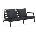 Sofa de jardin 47815 Gris - Métal - 151 x 70 x 96 cm