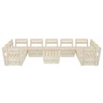 Bistro-Set-k185 ( 10-tlg ) Beige - Massivholz - Höhe: 1 cm