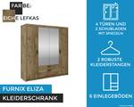 FURNIX Schrank Eliza 4D Lefkas + Spiegel Eiche Dunkel Dekor