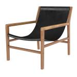 Fauteuil Apache Noir - Cuir véritable - 64 x 78 x 73 cm