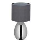 Nachttischlampe mit Touch silber Grau - Silber - Metall - Kunststoff - Textil - 18 x 35 x 18 cm