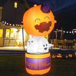 Kürbis-Heißluftballon mit Geistern Orange - Textil - 70 x 180 x 100 cm