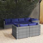 Garten-Lounge-Set (7-teilig) 3013637-16 Blau - Dunkelblau - Grau - Anzahl Teile im Set: 7