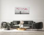 Acrylbild handgemalt Banksy's No Future Rot - Massivholz - Textil - 120 x 60 x 4 cm