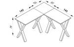 Schreibtisch Lona Weiß - Holzwerkstoff - 130 x 76 x 50 cm