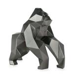 Harz-Skulptur Facettierter Gorilla Grau - Kunststoff - 24 x 44 x 49 cm