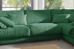 Sofa MADELINE Ecksofa Cord Smaragdgrün - Ecke davorstehend rechts