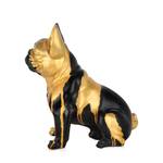 Sitzende Französische Bulldogge Skulptur Schwarz - 23 x 40 x 41 cm