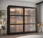 ARMOIRE À PORTES COULISSANTES FLUTES Largeur : 200 cm - Noir