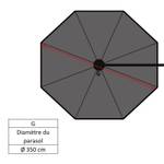 Parasol déporté rond 3,5 m gris Anthracite