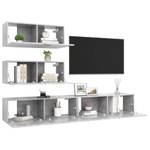 TV-Schrank 4er Set D346 Grau - Holzwerkstoff - 30 x 30 x 80 cm