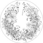 Tapete runde Blumenzeichn selbstklebende