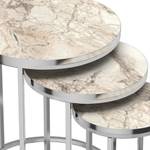 Set de 3 tables d'appoint Bornholm Imitation marbre blanc