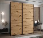 Armoire Lux 1 Noir - Imitation chêne - Largeur : 200 cm