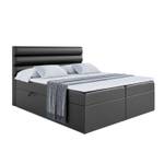 Boxspringbett CELESTIA Hochglanz Schwarz - Breite: 140 cm - H4