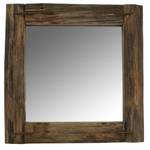 Miroir carré en bois recyclé rustique Ca Bois massif - 34 x 34 x 4 cm