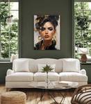 Image PORTRAIT De Femme Style Glamour 60 x 90 x 90 cm