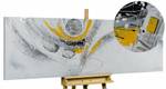 Acrylbild handgemalt Busy Roads Silber - Gelb - Massivholz - Textil - 150 x 50 x 4 cm