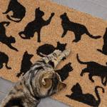 Paillasson coco avec chats noirs Noir - Marron - Fibres naturelles - Matière plastique - 60 x 2 x 40 cm