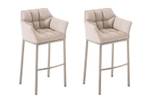 Barhocker Damaso 2er Set Beige - Silber