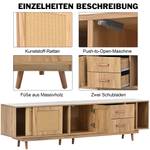 TV-Lowboard Licu Braun - Holzwerkstoff - Massivholz - 40 x 52 x 190 cm