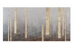 Tableau peint à la main Solar Accent Gris - Bois massif - Textile - 120 x 60 x 4 cm
