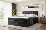 Boxspringbett MIAMI KING Hochglanz Schwarz - Breite: 180 cm