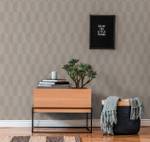 3D Tapete Geometrisch Beige Silber Beige - Silber