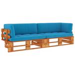 Palettensofa 3016503-3 (2-teilig) Blau - Pinie Honig Dekor