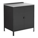 Outdoor Schrank Bolognano Schwarz - Metall - 80 x 92 x 50 cm