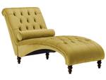 Chaise longue MURET Jaune moutarde - Chêne foncé - Jaune