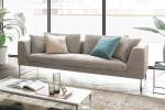 Sofa ARIAN Cord Metallkufe chrom Steingrau - Breite: 230 cm