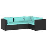 Garten-Lounge-Set (4-teilig) 3013632-14 Schwarz - Blau - Hellblau