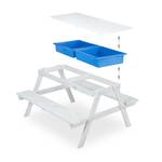 Table de jeu enfants en bois blanc Bleu - Blanc - Bois manufacturé - Matière plastique - 89 x 50 x 85 cm