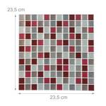 Mosaik Fliesenaufkleber im 10er Set Cremeweiß - Rubinrot
