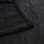 2x Couvertures plaid grand polaire noir Noir - Textile - 150 x 1 x 200 cm
