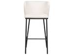 Tabouret de bar MINA Noir - Blanc crème - Blanc - Textile